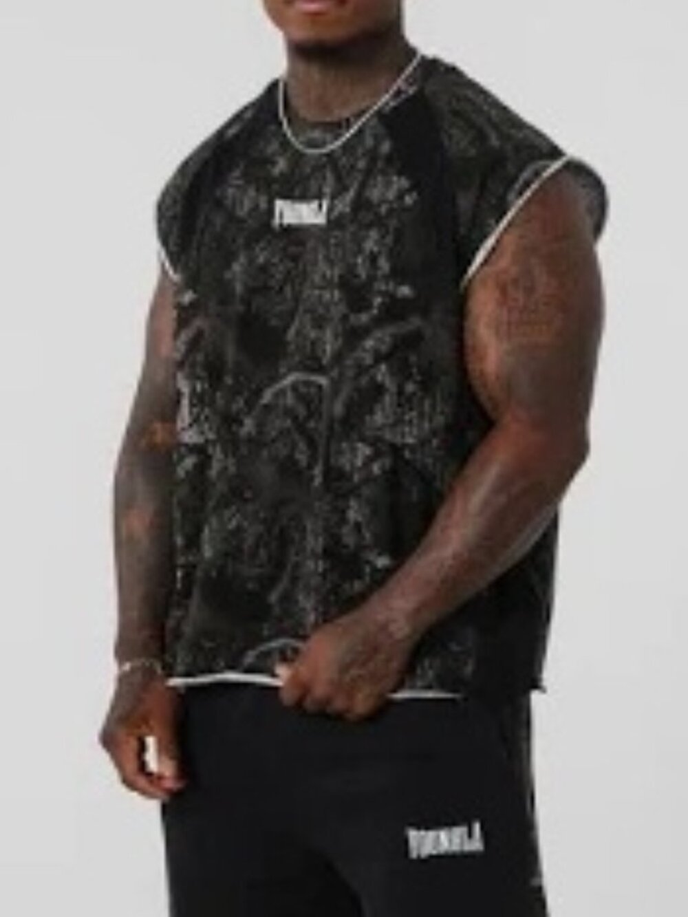 YoungLA 4243 - Raw Raglan Tank (M/Black Camo)
